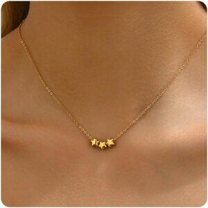 ⚡Gold Necklace for Women 18K Gold Plated Crescent Moon Sun Horse Horn Pendant